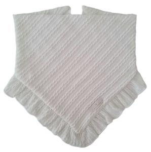 CHUSTA Z FALBANKĄ SWETEREK WARKOCZ Ecru