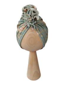 TURBAN FALBANKA Vintage Roses Niebieski