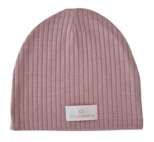 CZAPKA sweterek prążek Pudrowy Róż 