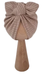 TURBAN MOTYLEK sweterek prążek Ciemny Beż 