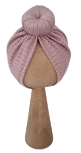 TURBAN DONUT sweterek prążek Pudrowy Róż 