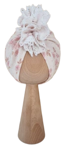 TURBAN AŻURKOWY FALBANKA Z KORONKĄ Retro Daisy