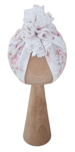 TURBAN AŻURKOWY FALBANKA Z KORONKĄ Romantic Flowers