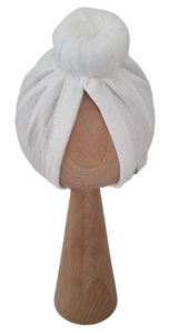 TURBAN MUŚLINOWY DONUT Ecru