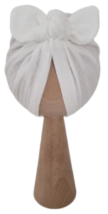 TURBAN MUŚLINOWY MOTYLEK Ecru 