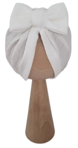 TURBAN MUŚLINOWY KOKARDA Ecru  