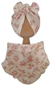 LETNI KOMPLET AŻURKOWY POJEDYNCZY TURBAN SUPEŁEK I POJEDYNCZA CHUSTA Z FALBANKĄ Retro Daisy