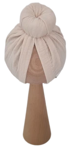 TURBAN MUŚLINOWY DONUT Jasny Beż