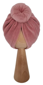 WELUROWY TURBAN DONUT Pastelowy Róż