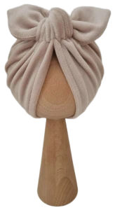 WELUROWY TURBAN MOTYLEK Ciemny Beż