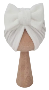 WELUROWY TURBAN KOKARDA Ecru
