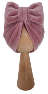 WELUROWY PODWÓJNY TURBAN KOKARDA Brudny Róż