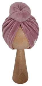 WELUROWY TURBAN DONUT Brudny Róż