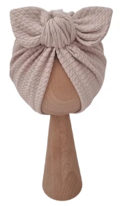 JESIENNY TURBAN MOTYLEK DZIANINA SOFT Beż