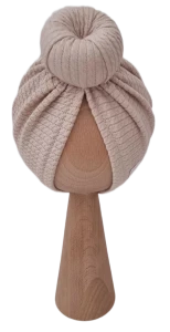 JESIENNY TURBAN DONUT DZIANINA SOFT Beż