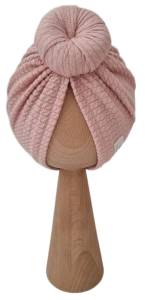 JESIENNY TURBAN DONUT DZIANINA SOFT Róż