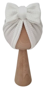 JESIENNY TURBAN KOKARDA DZIANINA SOFT Ecru