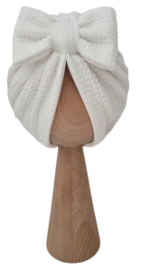 JESIENNY PODWÓJNY TURBAN KOKARDA DZIANINA SOFT Ecru