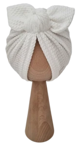 JESIENNY TURBAN MOTYLEK DZIANINA SOFT Ecru