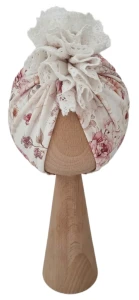 TURBAN FALBANKA Z KORONKĄ Jesienne Kwiatki