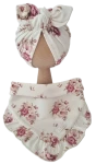 KOMPLET TURBAN POJEDYNCZY MOTYLEK  I CHUSTA Z FALBANKĄ Romantic Roses