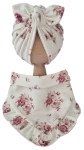 KOMPLET TURBAN PODWÓJNY MOTYLEK I CHUSTA Z FALBANKĄ Romantic Roses