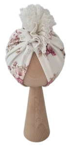 TURBAN FALBANKA Z KORONKĄ Romantic Roses