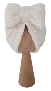 ZIMOWY TURBAN KOKARDA BOUCLE Ecru