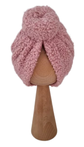 ZIMOWY TURBAN DONUT BOUCLE Pudrowy Róż
