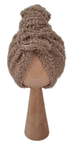 ZIMOWY TURBAN FALBANKA BOUCLE Ciemny Beż 