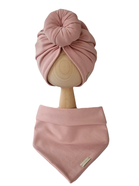 Komplet turban pojedynczy Donut i chusta Pudrowy Róż (1) (Copy).png