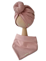 Komplet turban pojedynczy Donut i chusta Pudrowy Róż (2) (Copy).png