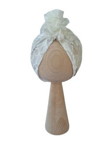 TURBAN KORONKOWY FALBANKA Ecru