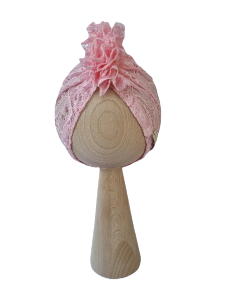 Turban Koronka Falbanka  Różowy (1).png
