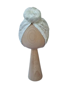 TURBAN KORONKOWY DONUT Ecru